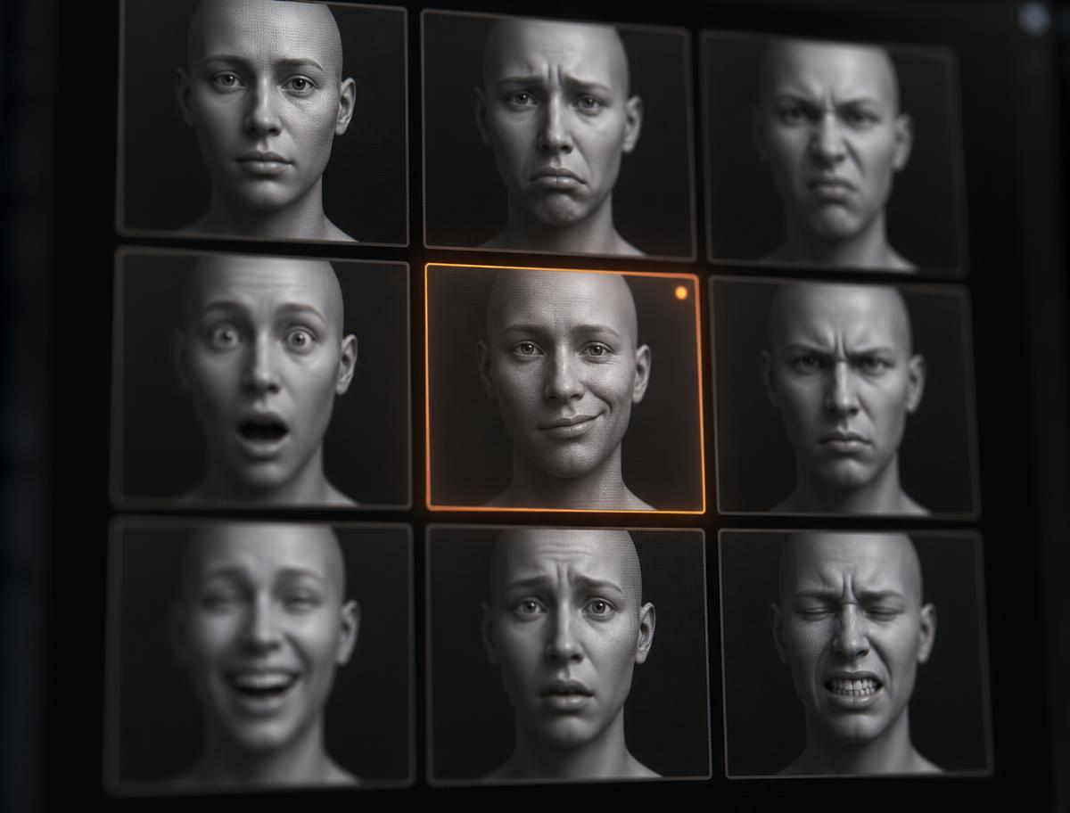Facial expression target grid used to build ARKit blendshape sets